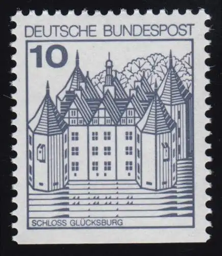 913DII u Burgen und Schlösser 10 Pf Glücksburg, LETTERSET gelbe Gumm. **