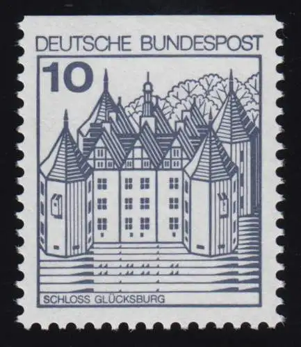 913CII u Burgen und Schlösser 10 Pf Glücksburg, LETTERSET gelbe Gumm. **