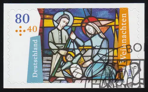 3574 Fenêtre de Noël église 2020, autocollant sur film neutre, O