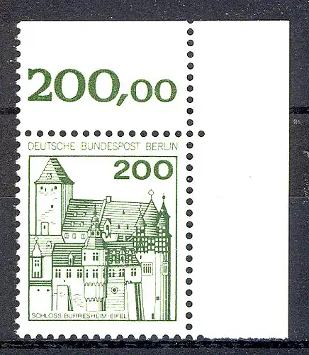 540 châteaux et ch. 200 pcs coin ou ** post-fraîchissement