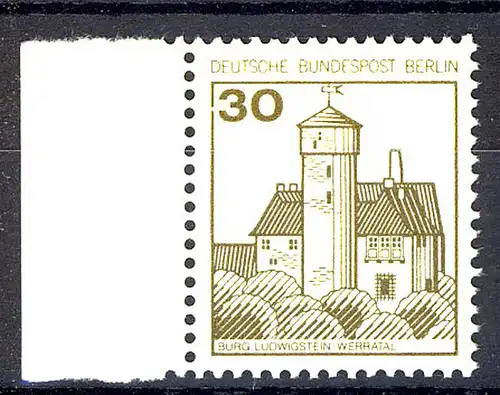 534 châteaux et schl. 30 Pf bord de page l. ** frais de port