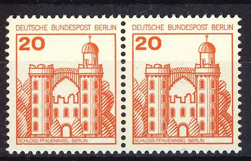 533 Burgen u.Schl. 20 Pf waag. Paar ** postfrisch