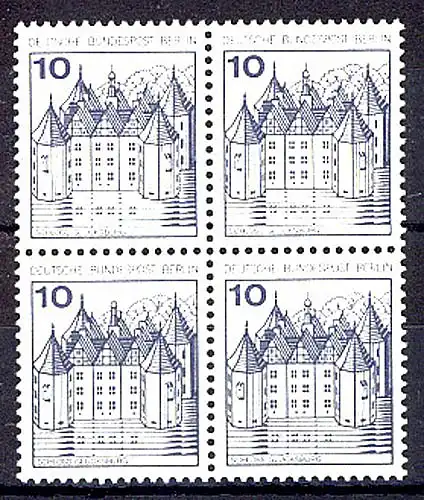 532 châteaux et schl. 10 Pf Quadruple ** post-fraîchissement