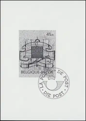 Belgique 2736 Impression noire du bloc 68 Musée Victor-Horta Bruxelles 1997