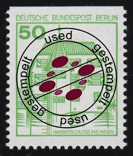 615C Châteaux et château 50 Pf inclingons, nouvelle fluorescence, O