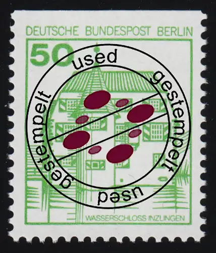 615C Châteaux et château 50 Pf inclingons, vieille fluorescence, O