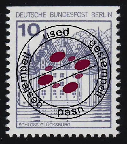 532C Burgen und Schlösser 10 Pf Glücksburg, alte Fluoreszenz, O