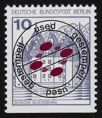 532D Burgen und Schlösser 10 Pf Glücksburg, alte Fluoreszenz, O