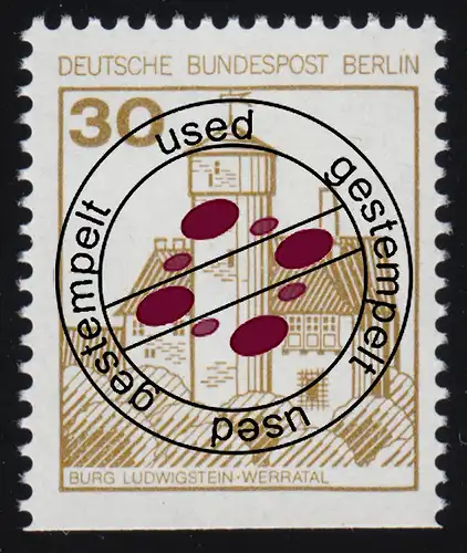 534D Burgen und Schlösser 30 Pf Ludwigstein, alte Fluoreszenz, O