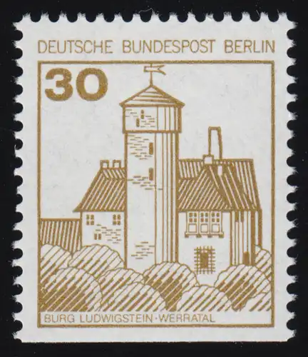 534D Burgen und Schlösser 30 Pf Ludwigstein, neue Fluoreszenz, O