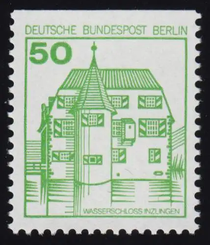 615C Burgen und Schlösser 50 Pf Inzlingen, alte Fluoreszenz, **