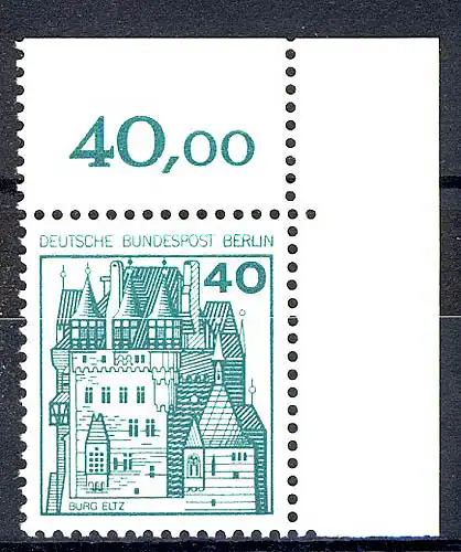 535 Burgen u.Schl. 40 Pf Ecke or ** postfrisch