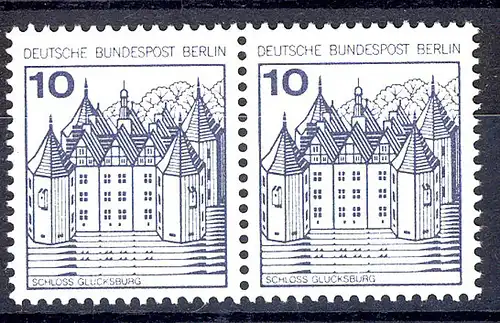 532 Burgen u.Schl. 10 Pf waag. Paar ** postfrisch