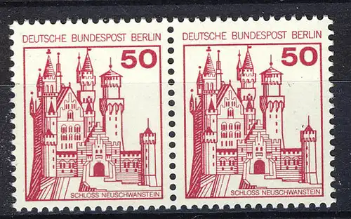 536 Burgen u.Schl. 50 Pf waag. Paar ** postfrisch