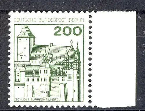 540 Burgen u.Schl. 200 Pf Seitenrand re. ** postfrisch