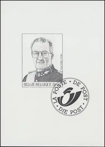 Belgique 2792 Impression noire du bloc 69 Roi Albert II 1998
