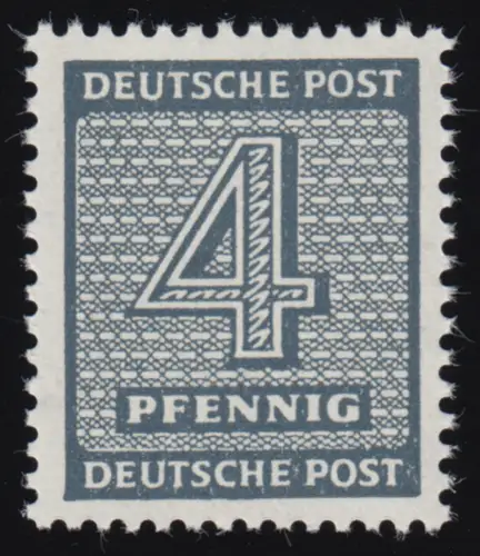 SBZ 127Xza Ziffer 4 Pf, WZ.1X, blaugrau, postfrisch **