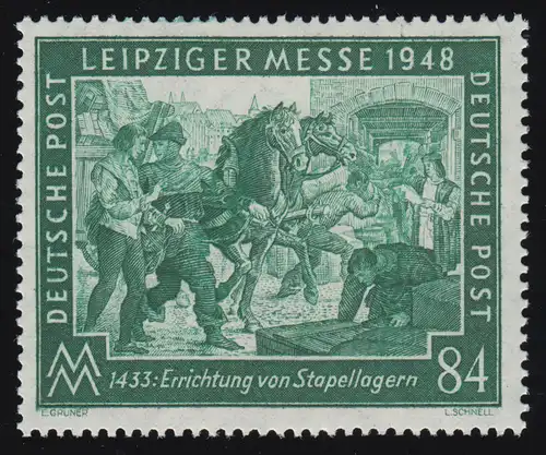 Alliierte Besetzung 968c Leipziger Messe 84 Pf, opalgrün, ** farbgeprüft