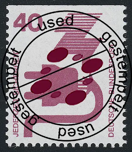 699C Unfallverhütung 40 Pf oben ungezähnt, gestempelt O