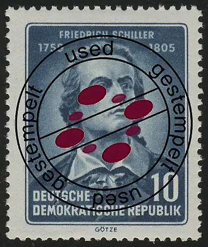 465A Friedrich Schiller 10 Pf, dancé, O