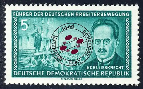 472 XII Karl Liebknecht 5 Pf WZ.2 XII gestempelt O