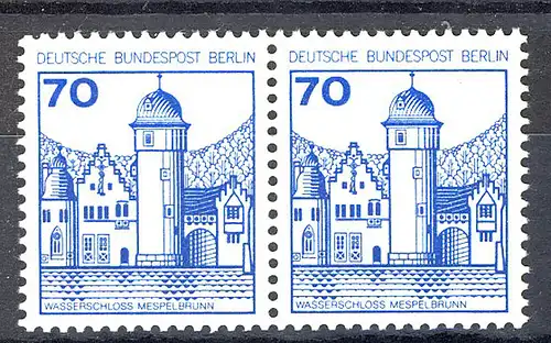 538 Burgen u.Schl. 70 Pf waag. Paar ** postfrisch