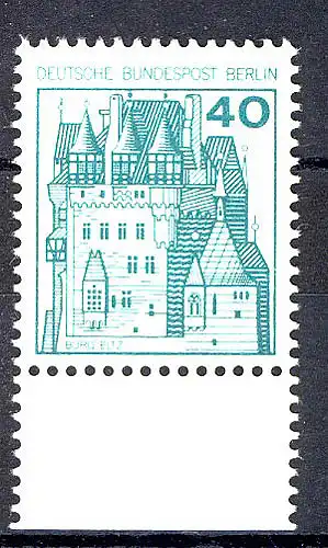 535 Burgen u.Schl. 40 Pf Unterrand ** postfrisch