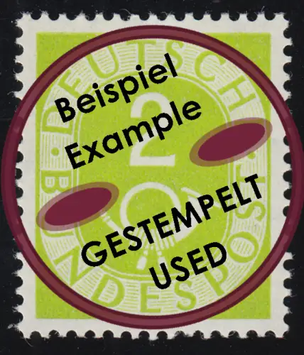 123 Posthorn 2 Pf, gestempelt O