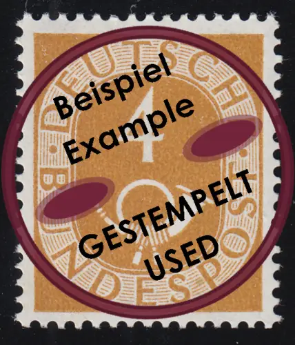 124 Posthorn 4 Pf, gestempelt O