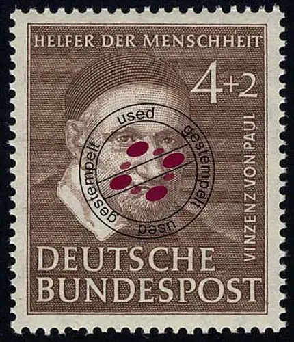 143 Vinzenz von Paul 4+2 Pf, gestempelt O