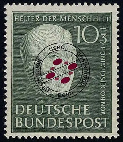 144 Friedrich von Bodelschwingh 10+3 Pf O gestempelt