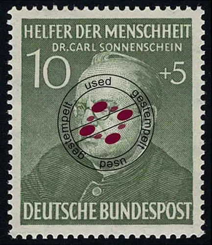 157 Carl Sonnenschein 10+5 Pf, gestempelt O