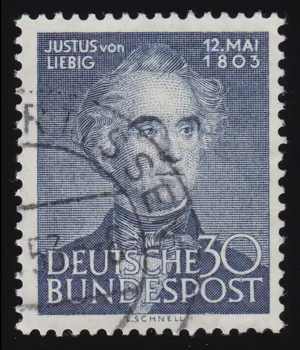 166 Justus von Liebig - Marke O gestempelt
