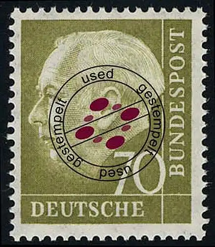 191 Heuss 70 Pf O gestempelt