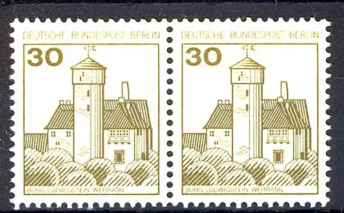 534 Burgen u.Schl. 30 Pf waag. Paar ** postfrisch