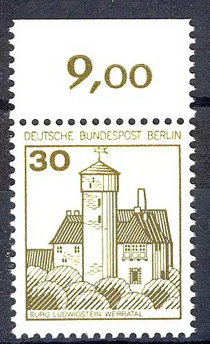 534 Burgen u.Schl. 30 Pf Oberrand ** postfrisch