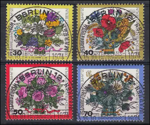 573-576 Wofa bouquets de fleurs 1974 - Série avec cachet complet ESSENT BERLIN