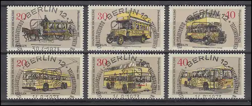 446-451 Omnibusse 1973 - Satz mit Vollstempel ESSt BERLIN