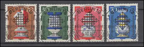435-438 Wofa figures d'échecs 1972 - Série avec cachet complet ESSST BERLIN 5.10.72