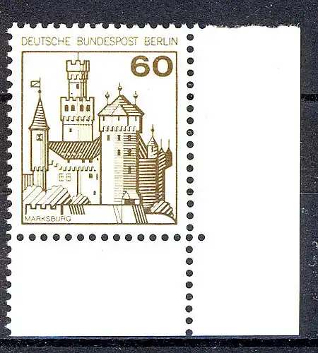 537 Châteaux et château 60 Pf coin ur ** post-fraîchissement