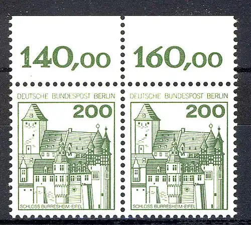 540 châteaux et ch. 200 paire Pf OR ** post-fraîchissement