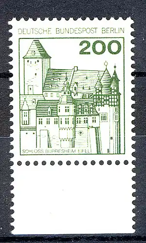 540 Burgen u.Schl. 200 Pf Unterrand ** postfrisch
