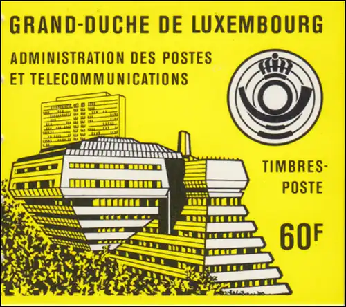 Luxemburg-Markenheftchen 1 Robert Schuman 1986, gelber Deckel, **