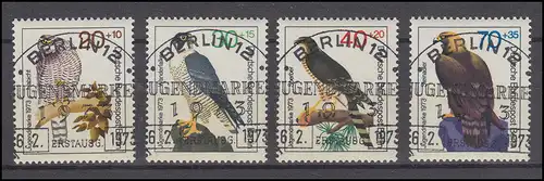 442-445 Jugend Greifvögel 1973 - Satz mit Vollstempel ESSt BERLIN