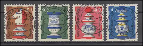 435-438 Wofa Schachfiguren 1972 - Satz mit Vollstempel HOMBURG 11.4.1973