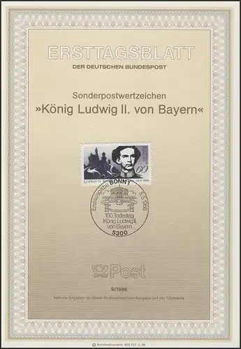 ETB 09/1986 König Ludwig II. von Bayern