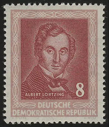 309 YII Händelfest 8 Pf Albert Lortzing Wz.2 YII ** geprüft