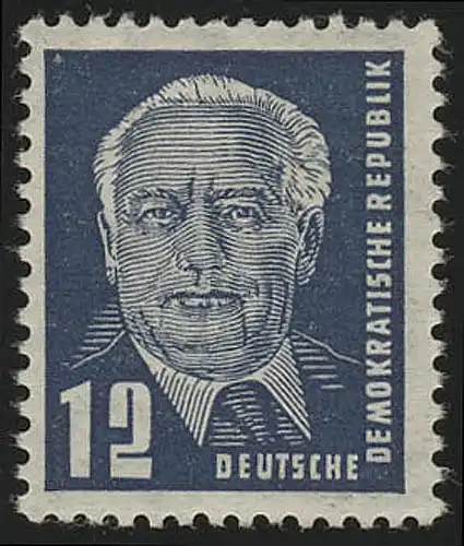 323za XII Wilhelm Pieck 12 Pf Wz.2 XII ** geprüft