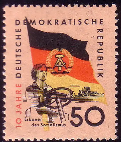 728 10 Jahre DDR Traktorfahrerin 50 Pf **