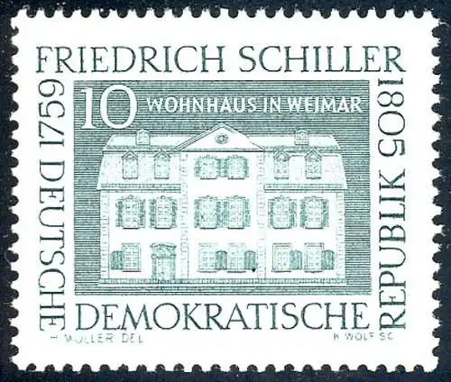 733 Friedrich Schiller 10 Pf **